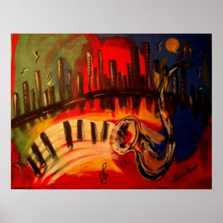 "New Orleans Blues" by Linda Powell~Original Poster