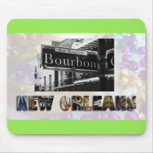 New Orleans Bourbon Street Beads NOLA Mouse Mat