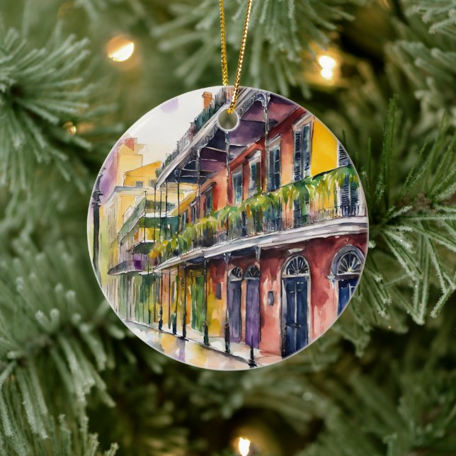 New Orleans Bourbon Street Ceramic Tree Decoration (Tree)