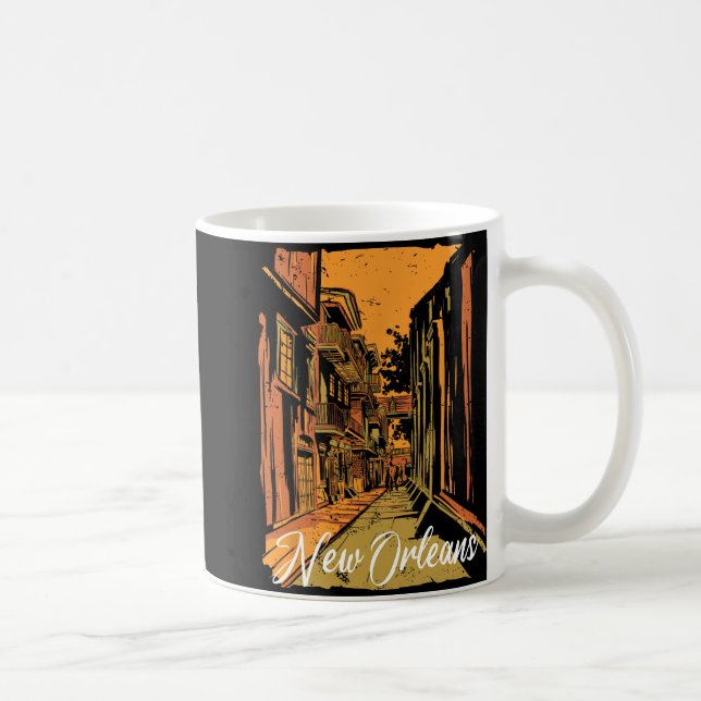 New Orleans Bourbon Street Souvenir French Quarter Coffee Mug (Right)