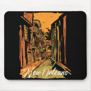 New Orleans Bourbon Street Souvenir French Quarter Mouse Mat