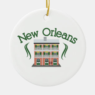 New Orleans Building Ceramic Tree Decoration