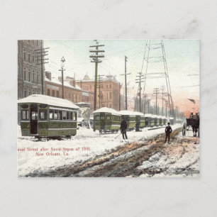New Orleans Canal St Snow 1895 Postcard