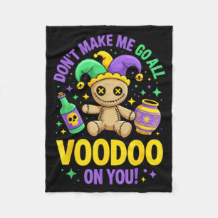 New Orleans Carnival Mardi Gras Voodoo Doll Fleece Blanket