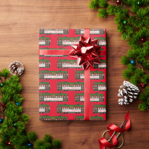 New Orleans Christmas Streetcar Wrapping Paper