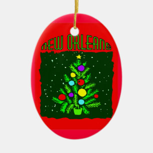 New Orleans Christmas Tree Ceramic Tree Decoration