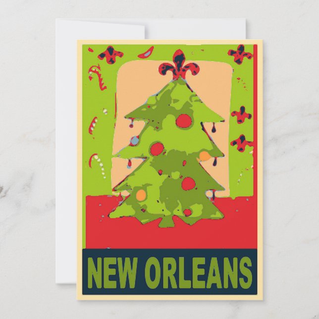 New Orleans Christmas Tree Holiday Card (Front)