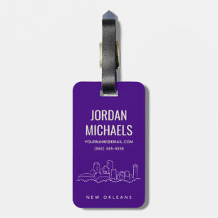 New Orleans City Skyline Add Your Text Luggage Tag
