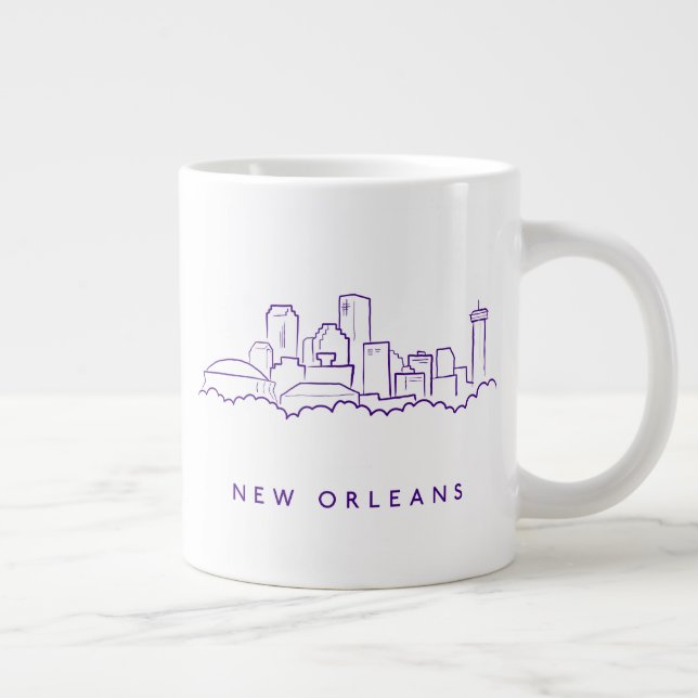 New Orleans City Skyline Large Coffee Mug (Right)