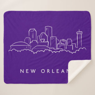 New Orleans City Skyline Sherpa Blanket
