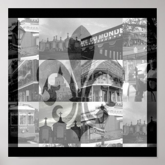 New Orleans Collage [Canvas Print] Square Poster (Front)