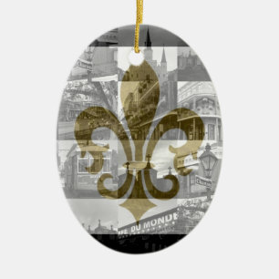 New Orleans Collage [Ornament] Ceramic Tree Decoration