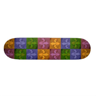 New Orleans Colourful Fleur De Lis Art Skateboard
