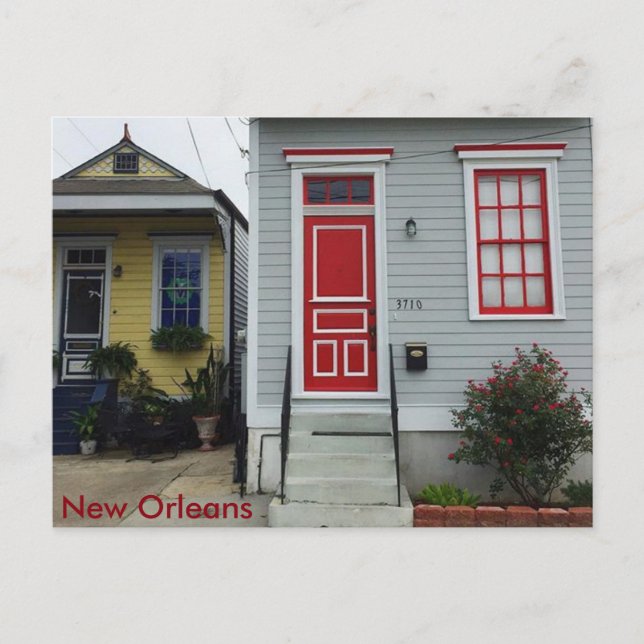 New Orleans Colourful Shotgun Houses Postcard (Front)