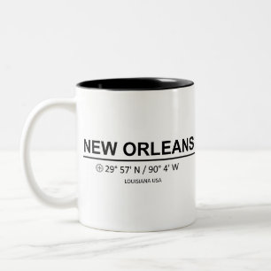 New Orleans Coordinates - New Orleans Coordinaten Two-Tone Coffee Mug