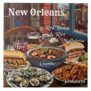 New Orleans Cuisine Foods and Dishes Kitchen Tile