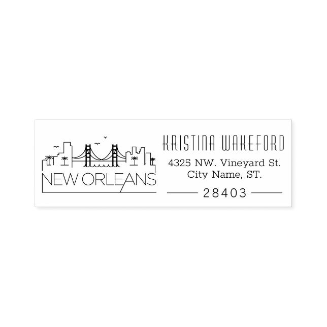 New Orleans | Custom Address  Self-inking Stamp (Design)
