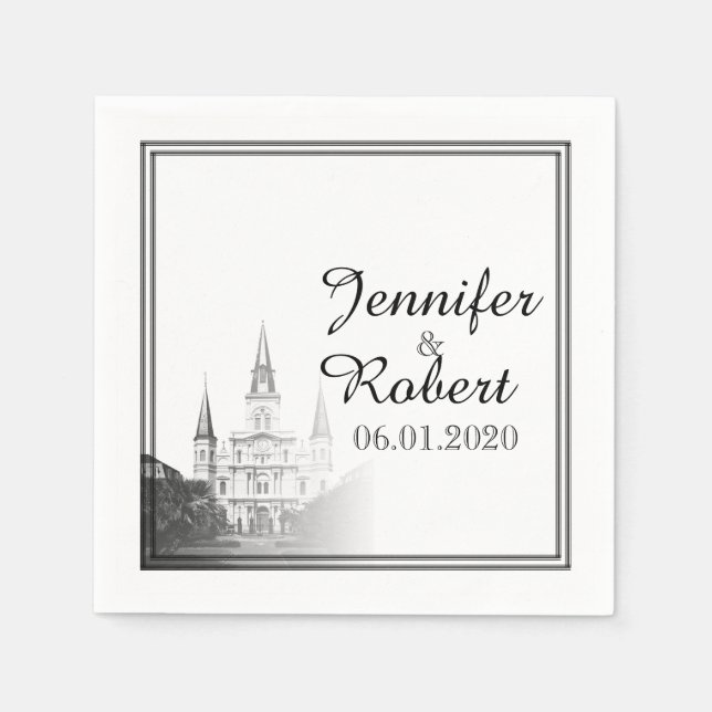 New Orleans Destination Wedding Napkin (Front)