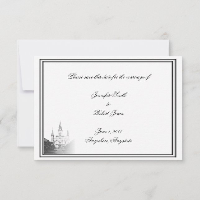New Orleans Destination Wedding Save the Date (Front)