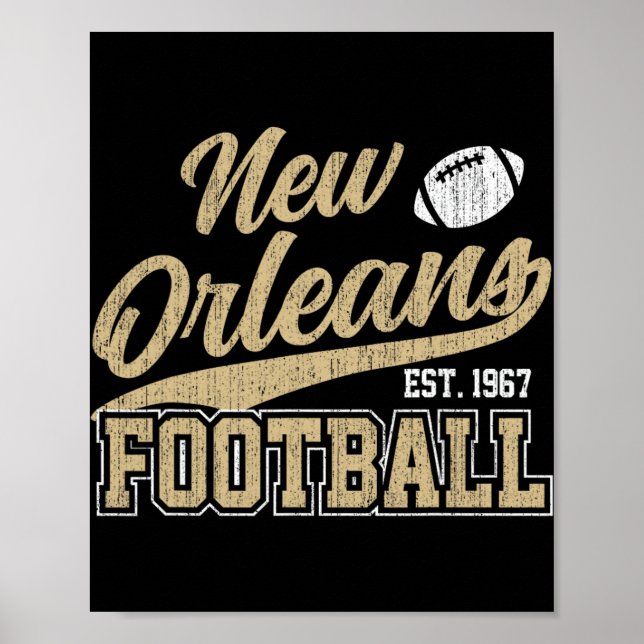New Orleans Distressed Football Team Fan Srts  Poster (Front)