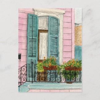 New Orleans Door with Shutters Postcard