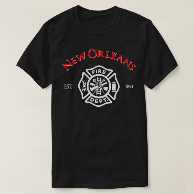 New Orleans Fire Rescue Department Louisiana Firef T-Shirt (Design Front)