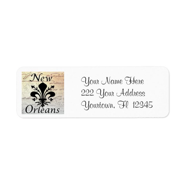New Orleans Fleur De Lis Address Labels (Front)