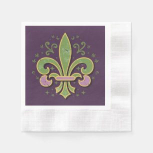 New Orleans fleur-de-lis green and purple Napkin