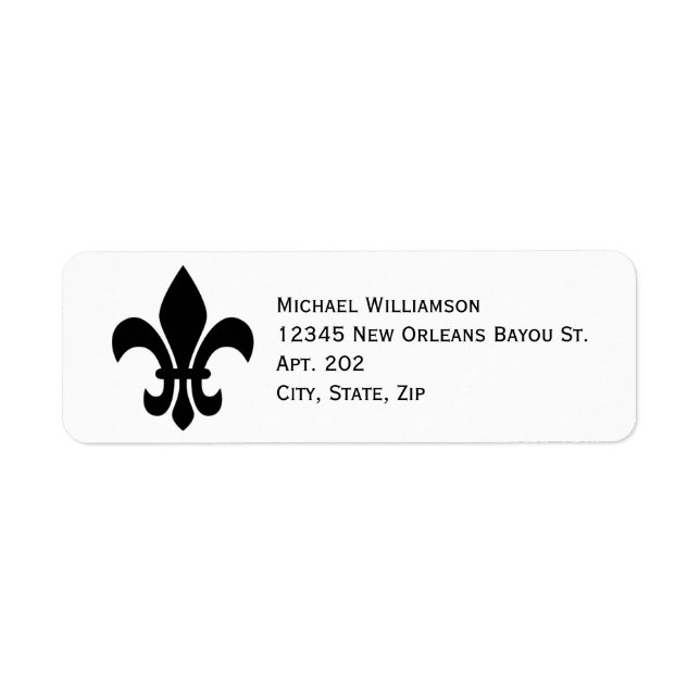 New Orleans Fleur de Lis Symbol Black Personalised (Front)
