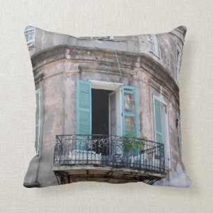 New Orleans French Quarter Balcony Photo Pillow