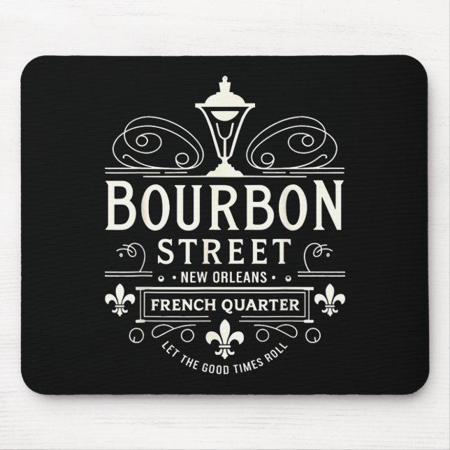 New Orleans French Quarter Bourbon Street Louisian Mouse Mat (Front)