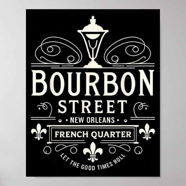 New Orleans French Quarter Bourbon Street Louisian Poster (Front)