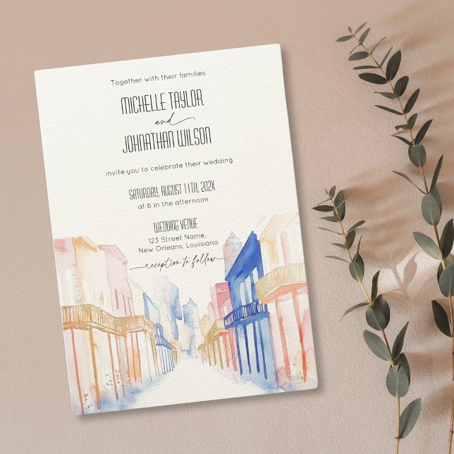 New Orleans French Quarter Destination Wedding Invitation (Creator Uploaded)