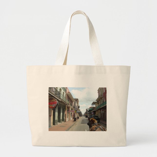 New Orleans French Quarter Large Tote Bag (Front)