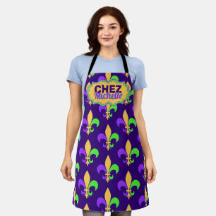 New Orleans French Quarter Mardi Gras Party Apron