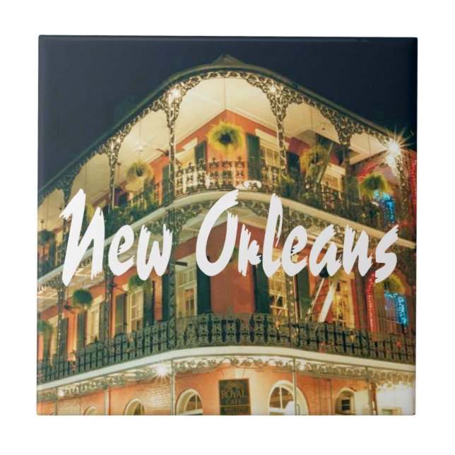 New Orleans French Quarter Photo Tile (Front)