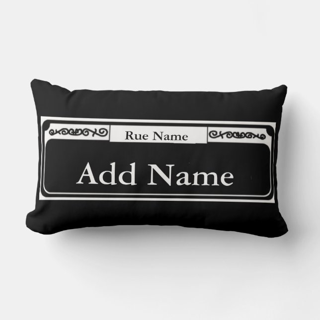 New Orleans French Quarter Street Sign, edit text Lumbar Cushion (Front)