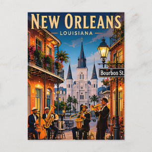 🎷 New Orleans French Quarter Street Views Postcard