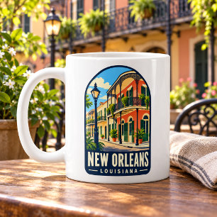 New Orleans French Quarter Vintage Louisiana Coffee Mug