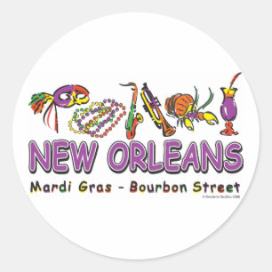 New-Orleans-Fun- Classic Round Sticker