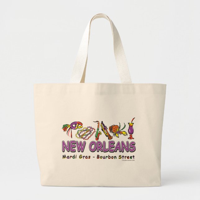 New-Orleans-Fun- Large Tote Bag (Front)