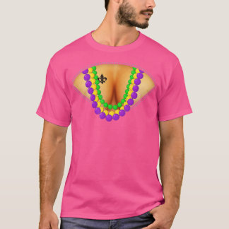 New Orleans Funny Mardi Gras Beads Flash Cleavage T-Shirt