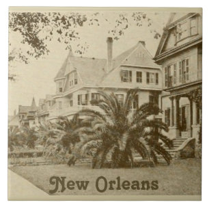 New Orleans Garden District House Antique Vintage Tile