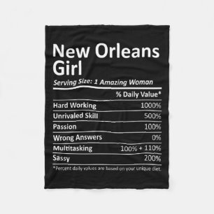 New Orleans Girl La Louisiana Funny City Home Root Fleece Blanket