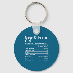 New Orleans Girl La Louisiana Funny City Home Root Key Ring