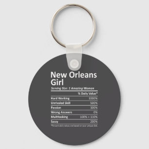 New Orleans Girl La Louisiana Funny City Home Root Key Ring