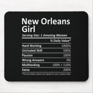 New Orleans Girl La Louisiana Funny City Home Root Mouse Mat
