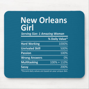 New Orleans Girl La Louisiana Funny City Home Root Mouse Mat
