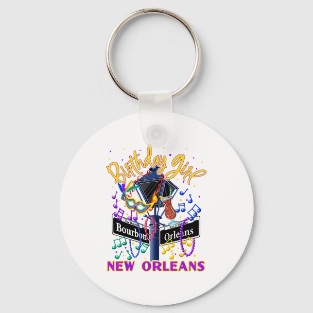 New Orleans Girls' Birthday French Quarter Girls T Key Ring (Front)