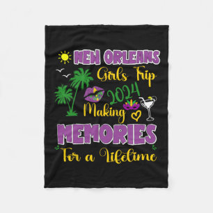 New Orleans Girls Trip Women Vacation Mardi Gras P Fleece Blanket
